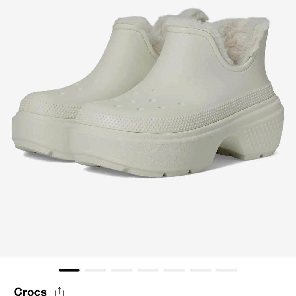Crocs Stomp Lined Shorty Boots – White, Size 9 – NEW